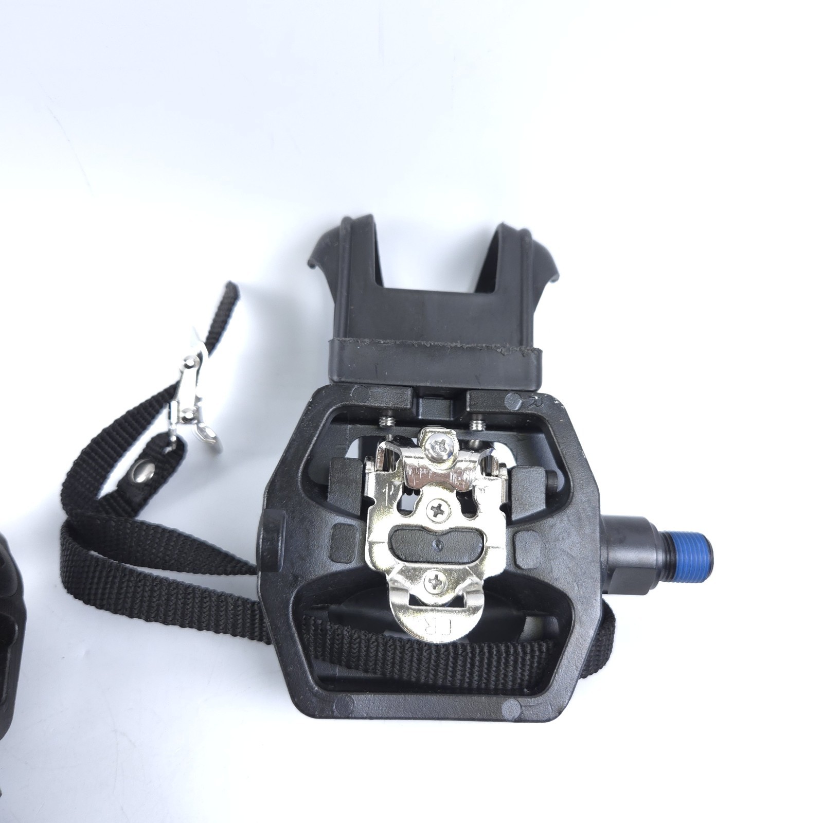 Hybrid Spin Bike SPD Pedals with Toe Clip and Straps for All Pedals Only