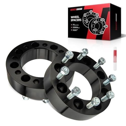 8×6.5 Lug Wheel Spacers 2 inch with 9/16″ x18 Thread Pitch, 126.15mm Hub