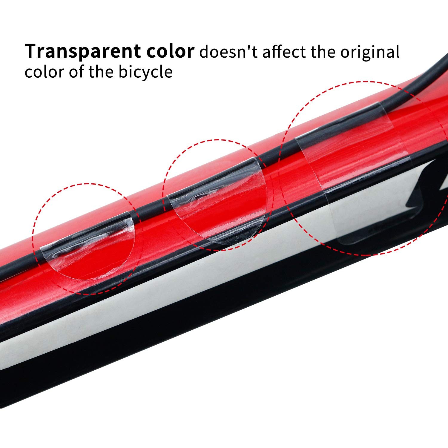 3 Pieces Bike Frame Protection Tape Chain Protective Decal Adhesive White