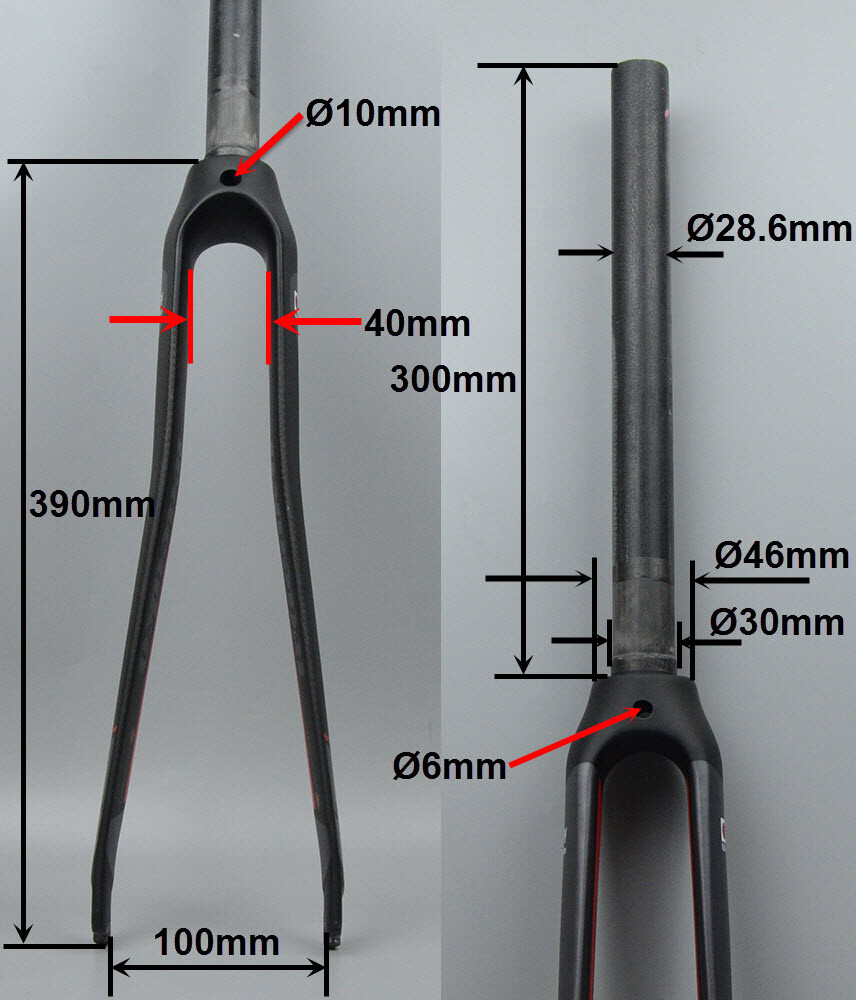 700C Rigid Cycling Forks Full Carbon Fiber Road Bicycle Fork Rim Brake 1-1/8 in