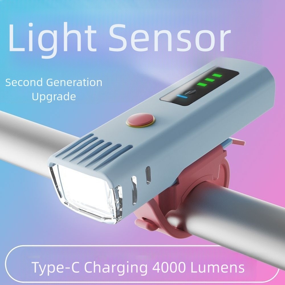 Smart Sensor Rechargeable Bike Light with Waterproof ABS Body and Auto Dimming