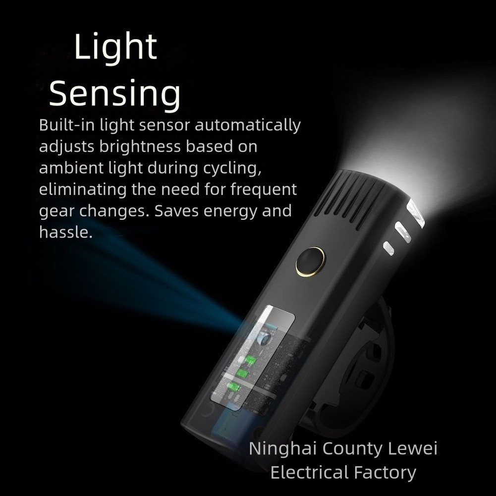 Smart Sensor Rechargeable Bike Light with Waterproof ABS Body and Auto Dimming