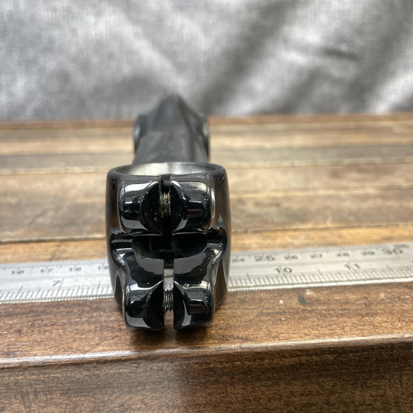 Bike Stem 1 1/8 Threadless Black Carbon Fiber Center 25.4 mm Clamp