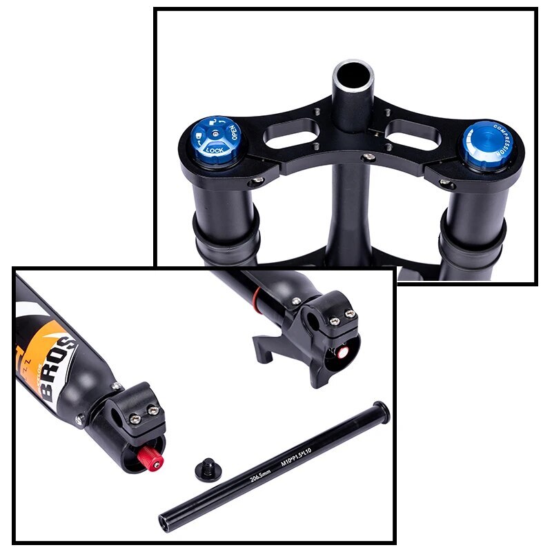 Thru Axle 15*150mm Inverted Air Suspension Fork 20/26Inch Snow E-bike Fat Fork
