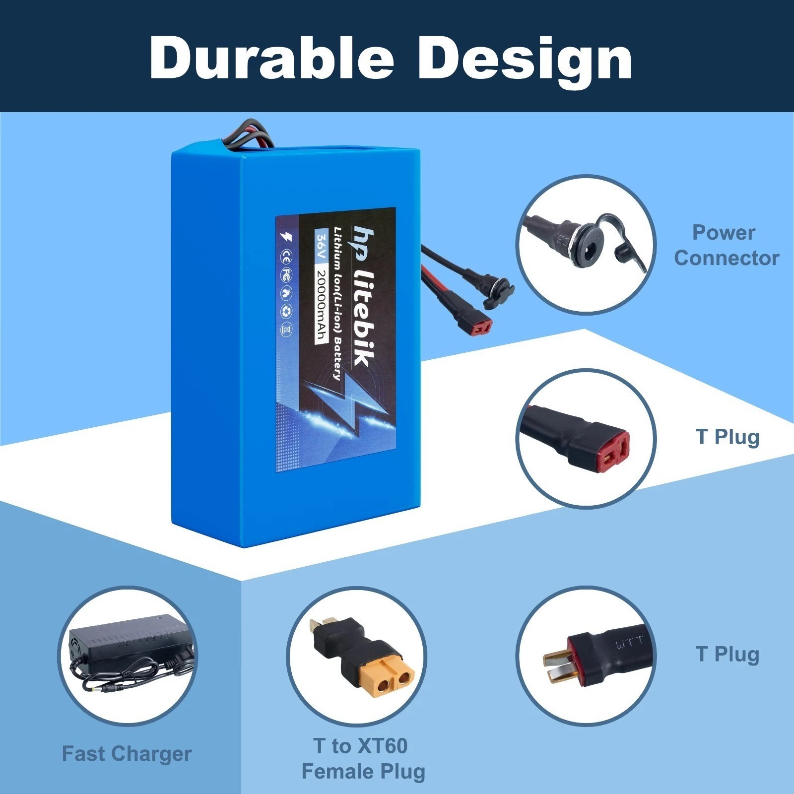 36V eBike battery Lithium 10Ah/14Ah/20Ah Electric bicycle 100W-1000W Motors BMS