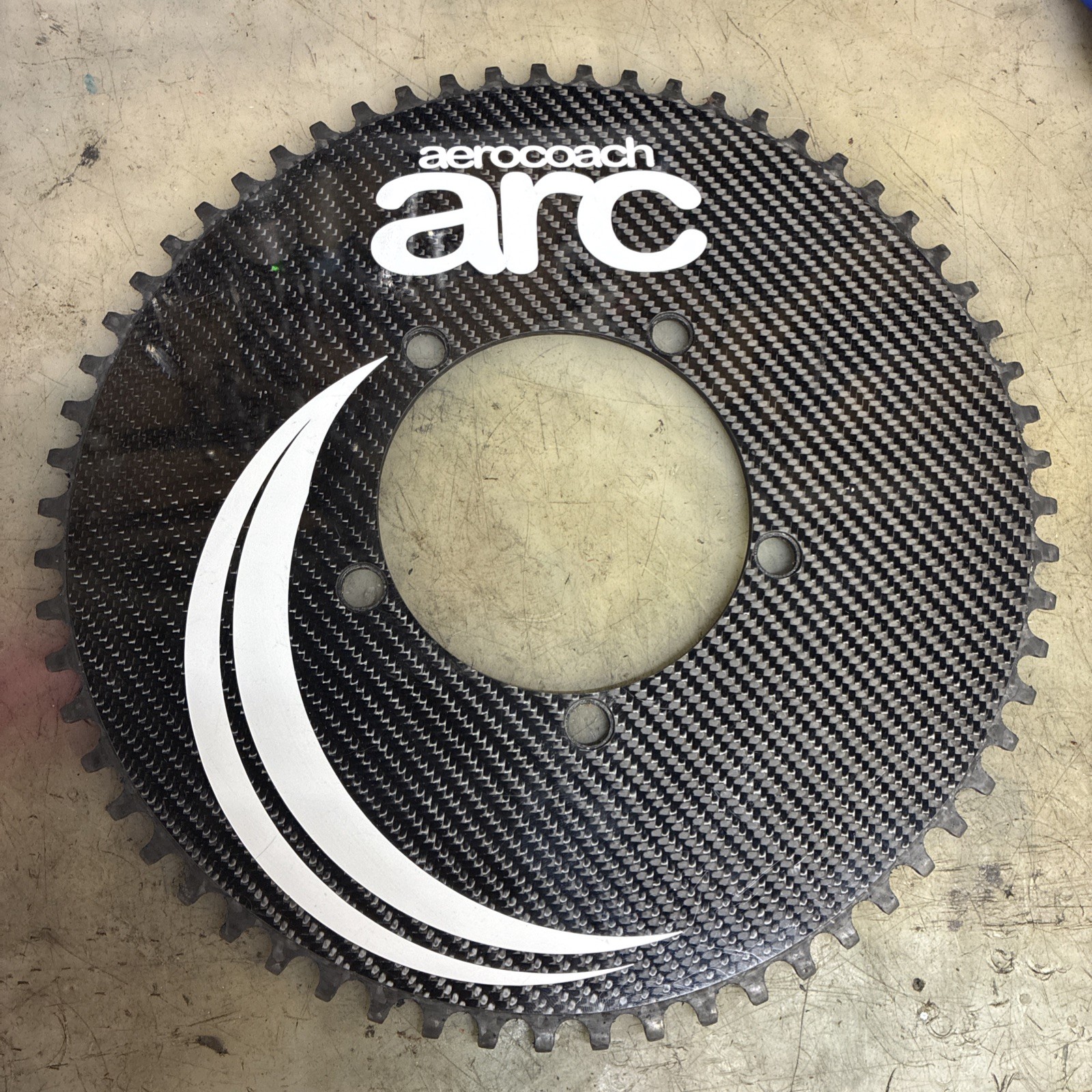 Aerocoach ARC Carbon Fiber 62 Tooth Chainring for 5x110mm BCD Crank