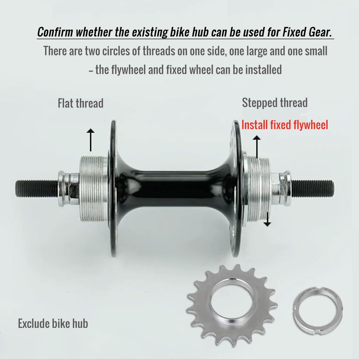 Fixed Gear Freewheel Cog Lockring Set for Fixie Track Bike | Steel components, 1