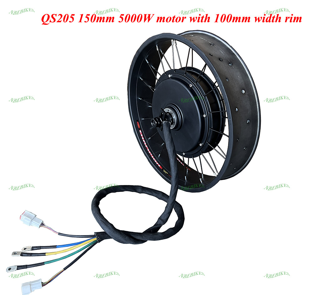 20-26*4.0inch 80mm QS205 150mm 3.5/5T 5000W motor wheel with singel freewheel.