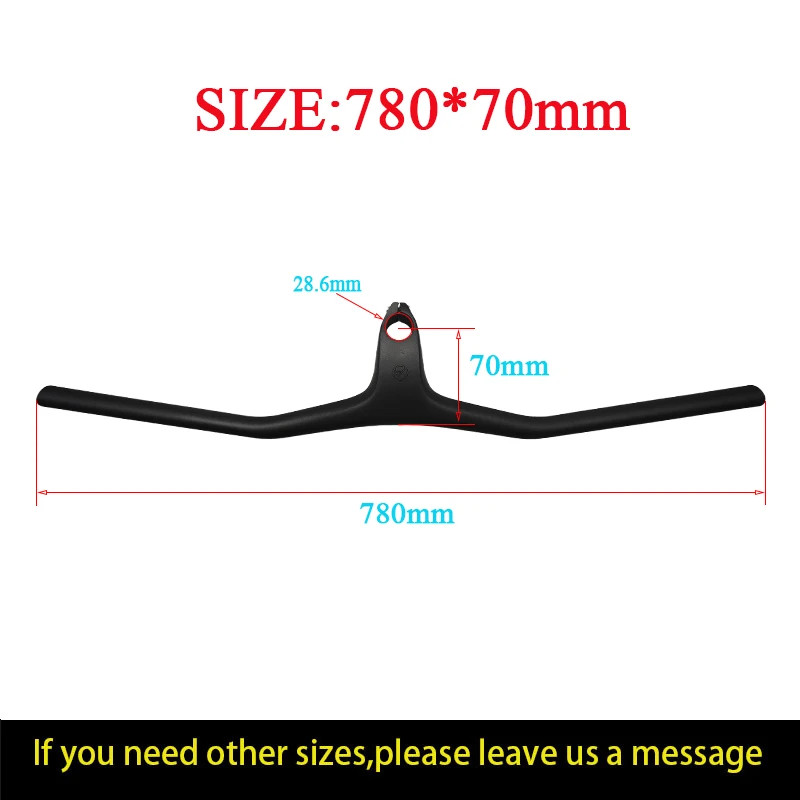 XC Mountain Bicycle Riser/Flat Handlebar Carbon Integrated Handlebar 660mm-780mm
