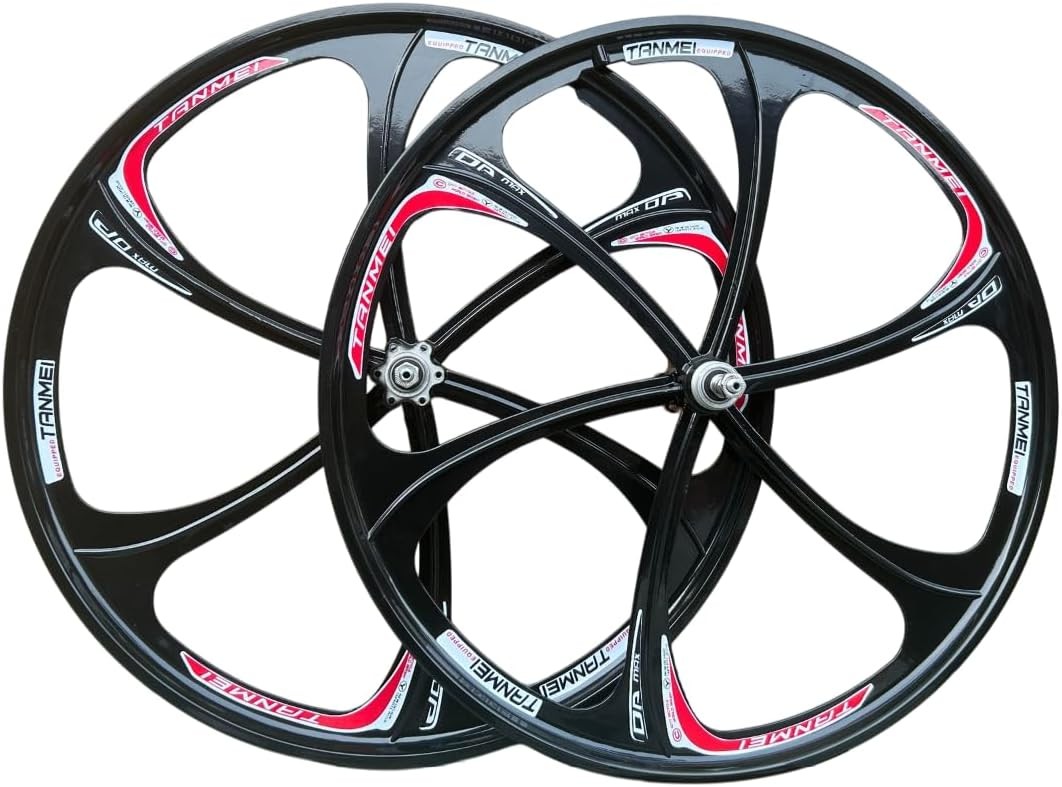 26in 6 Mag Integrated Spokes Bicycle Front/Rear Magnesium Disc Cycling Wheel