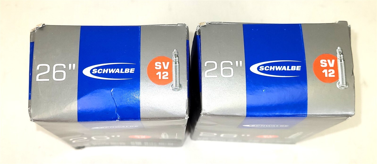 Schwable 26″ SV12 Bicycle Bike Inner Tubes – 2 NEW in Their Boxes ~ T489F