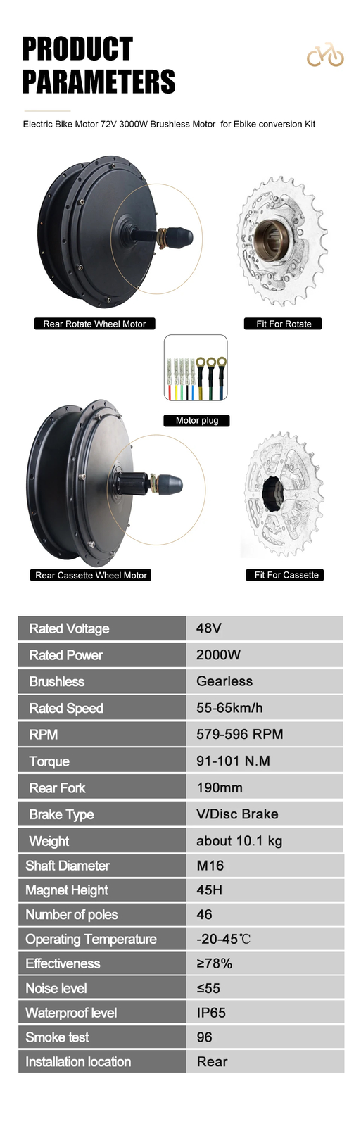 48V 2000W Fat Electric Snow Bike 20 24 26inch *4.0 Brushless Hub Motor Wheel