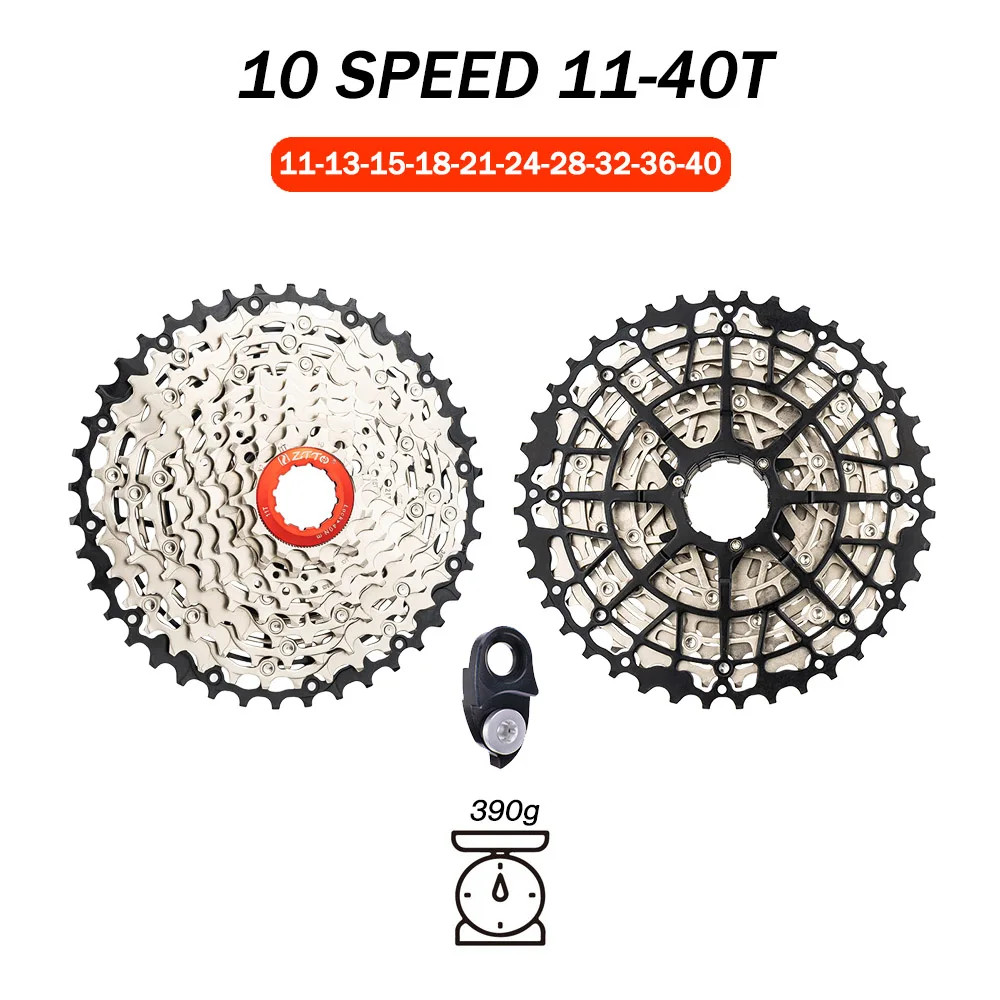 ZTTO 10-Speed MTB Cassette 11-40T/42T/46T/48T/50T Steel Freewheel HG Hub