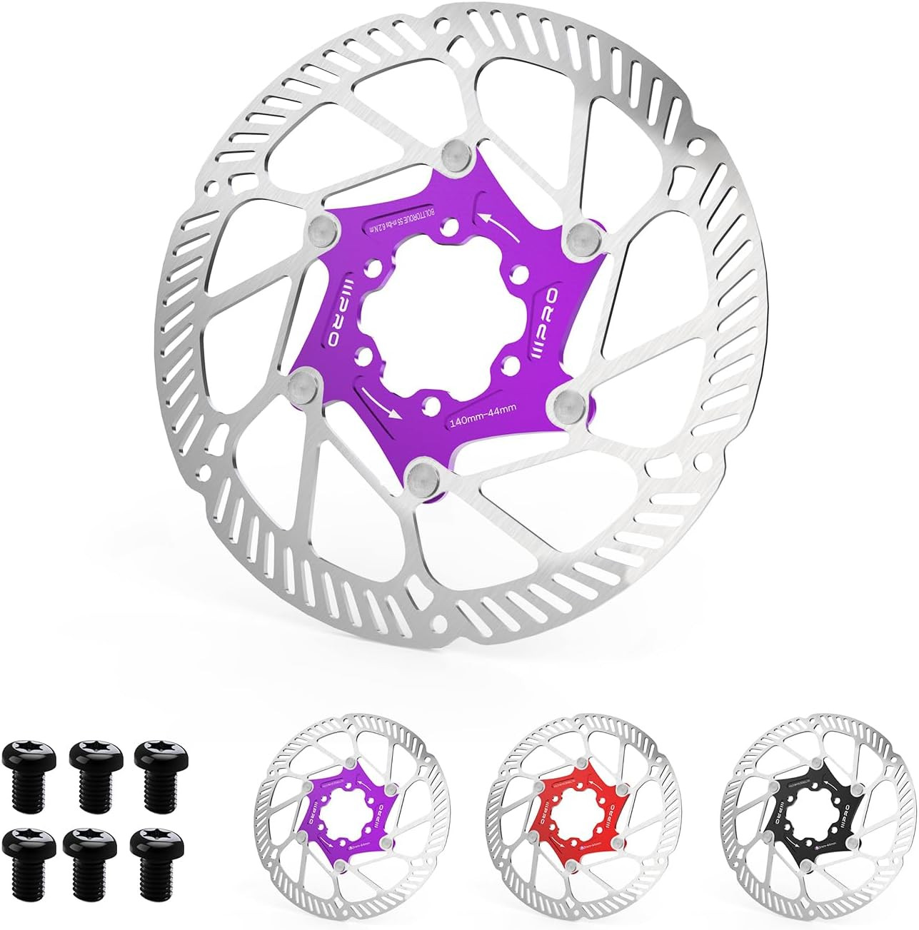 IIIPRO A2 140Mm 160Mm 180Mm 203Mm Floating Bike Disc Brake Rotor with 6 Bolts,Mt