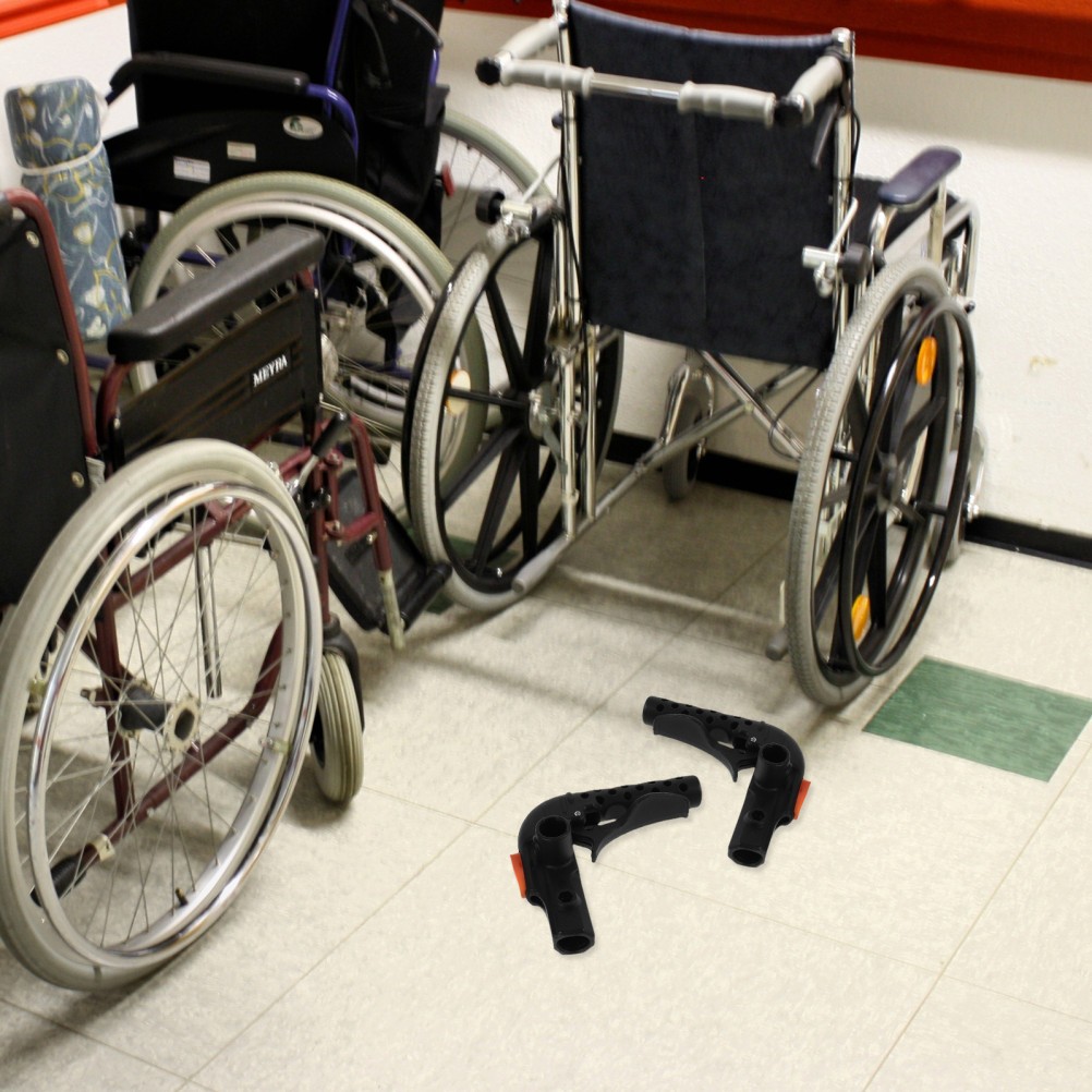 1 Pair Wheelchair Brake Handles Replacement Durable Plastic Metal Rubber