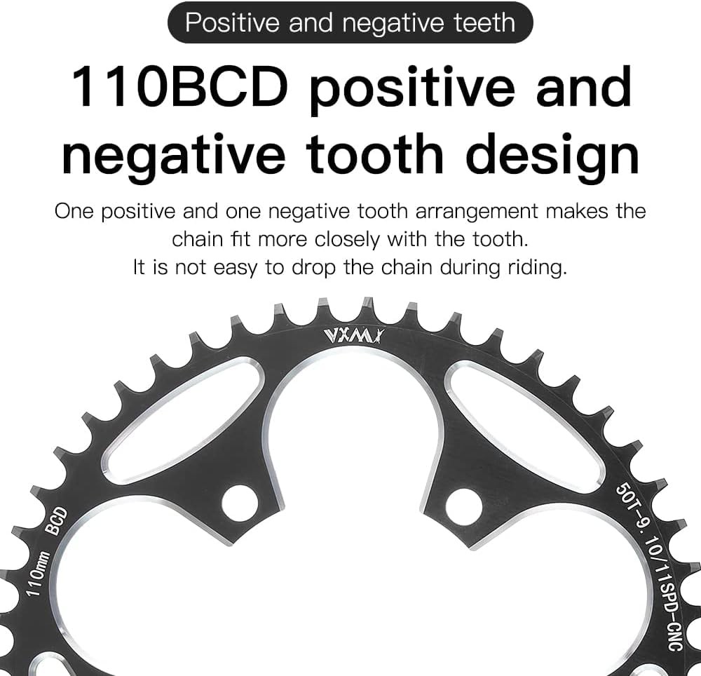 110BCD CNC Machined T6 Aluminum Narrow Wide Chainring 7075 Aluminum Chainwheel