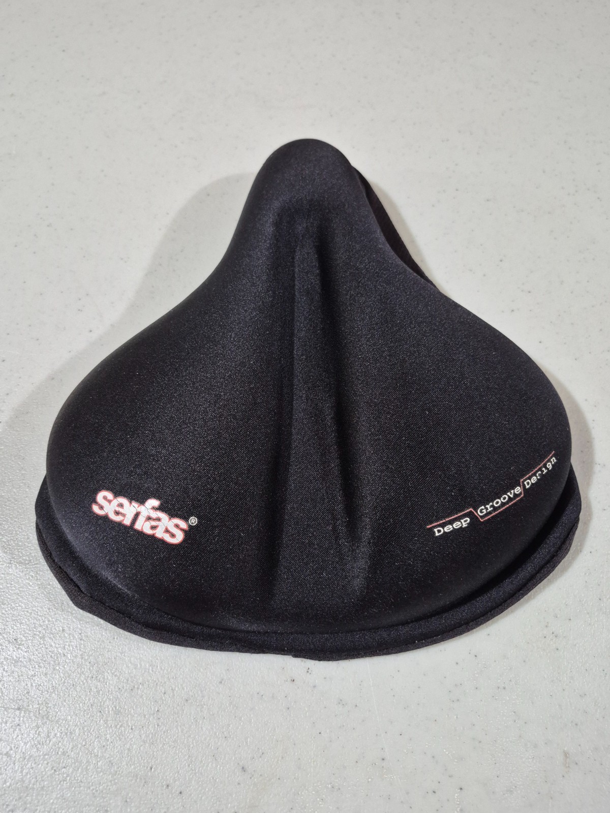 SERFAS Gel Bike Saddle Seat Pad Bicycle Cover Drawstring Deep Groove Design