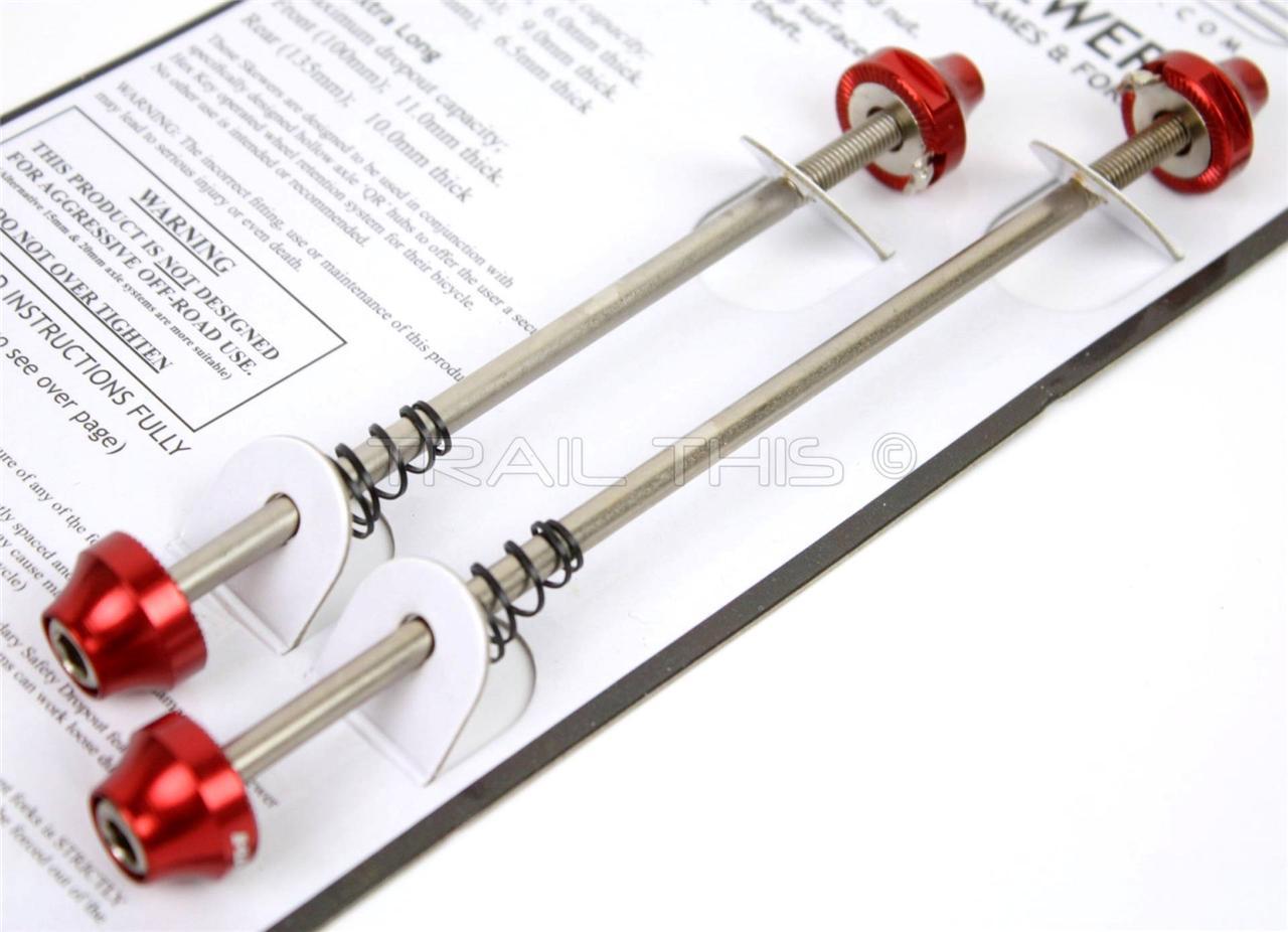Halo Hex Key RED 100/135mm Bolt-On Skewer Set Front & Rear Road/Fixie Bike Cr-Mo