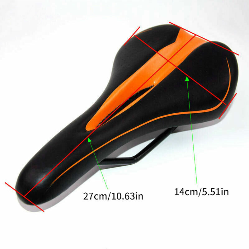 Bicycle Bike Saddle Hollow Soft Comfort MTB Saddle Seat Orange Road Cushion Pad