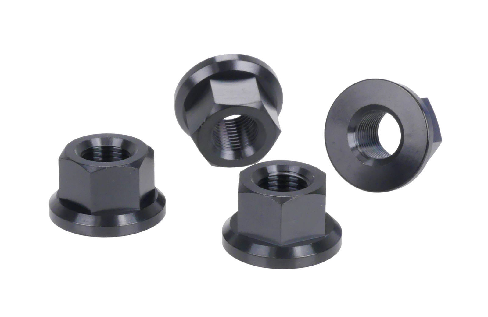 Ultralight Titanium BMX bicycle axle nut 3/8″ X 24T – SET OF 4 – BLACK