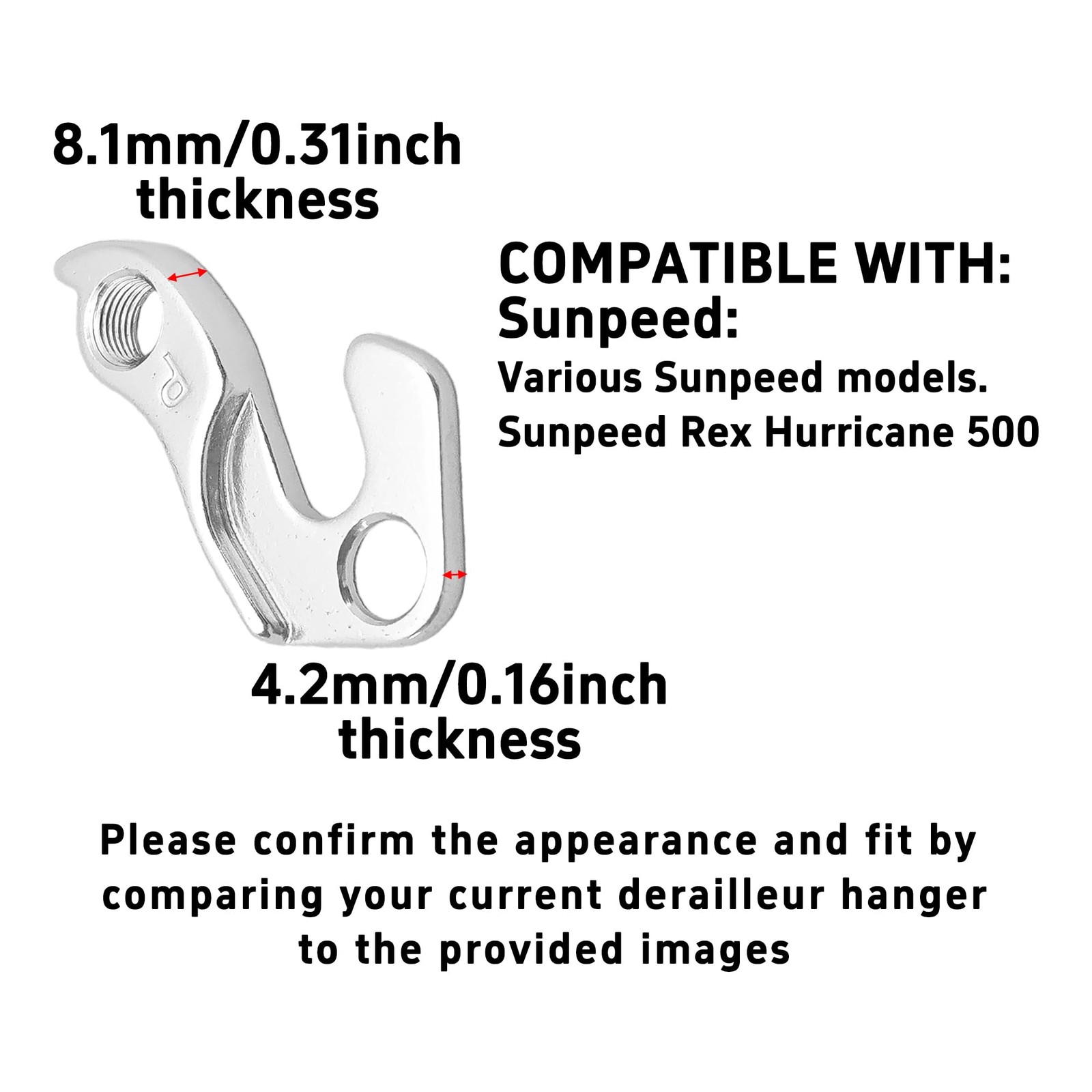 Universal Derailleur Hanger Replacement Part for Most Bicycle Models