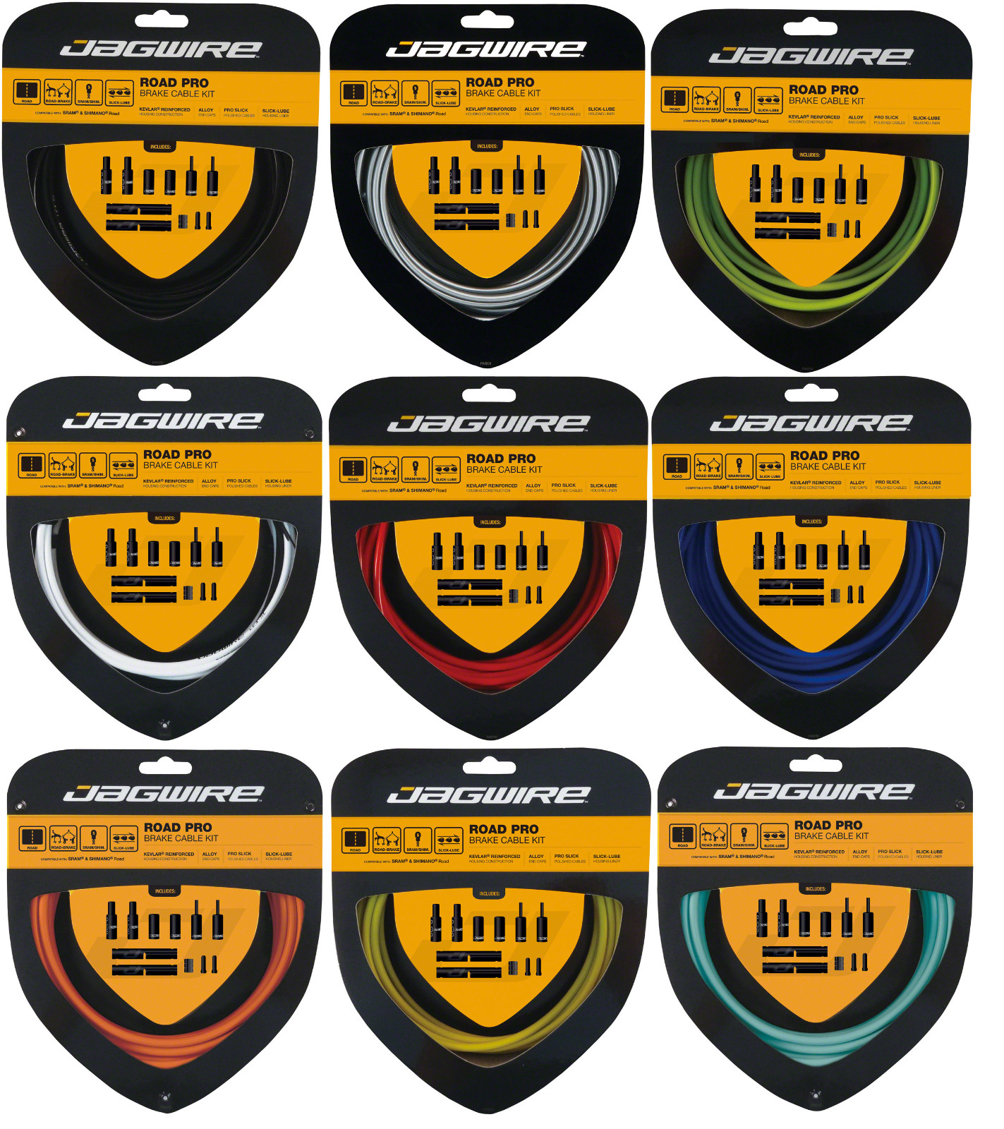 Jagwire Pro Brake Cable Kit | Road | SRAM/Shimano | All Colors