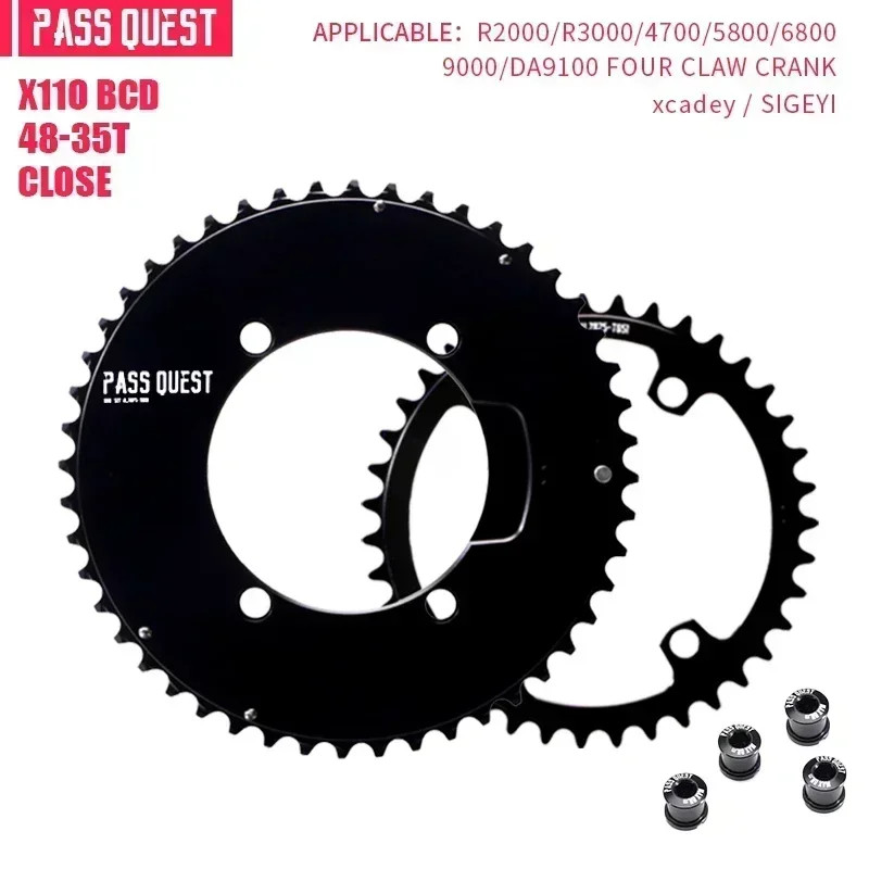 PASS QUEST 110 BCD Road Bike Chainring for Shimano 4700 5800 6800 9000 R2000