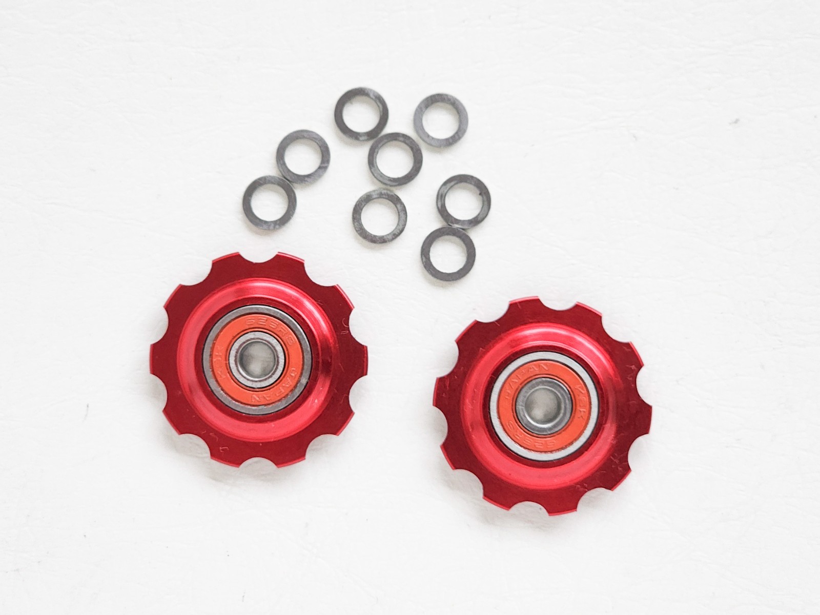 NEW Bullseye Alloy Derailleur Pulleys Red NOS Jockey Wheels Classic Vintage
