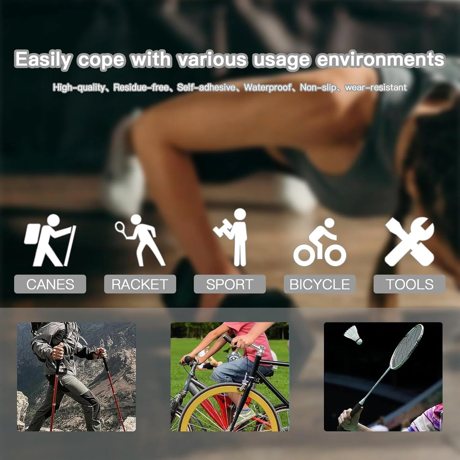 Self-Fusing Silicone Tape – No Adhesive Grip Tape for Bike Handlebar, Fishing Po