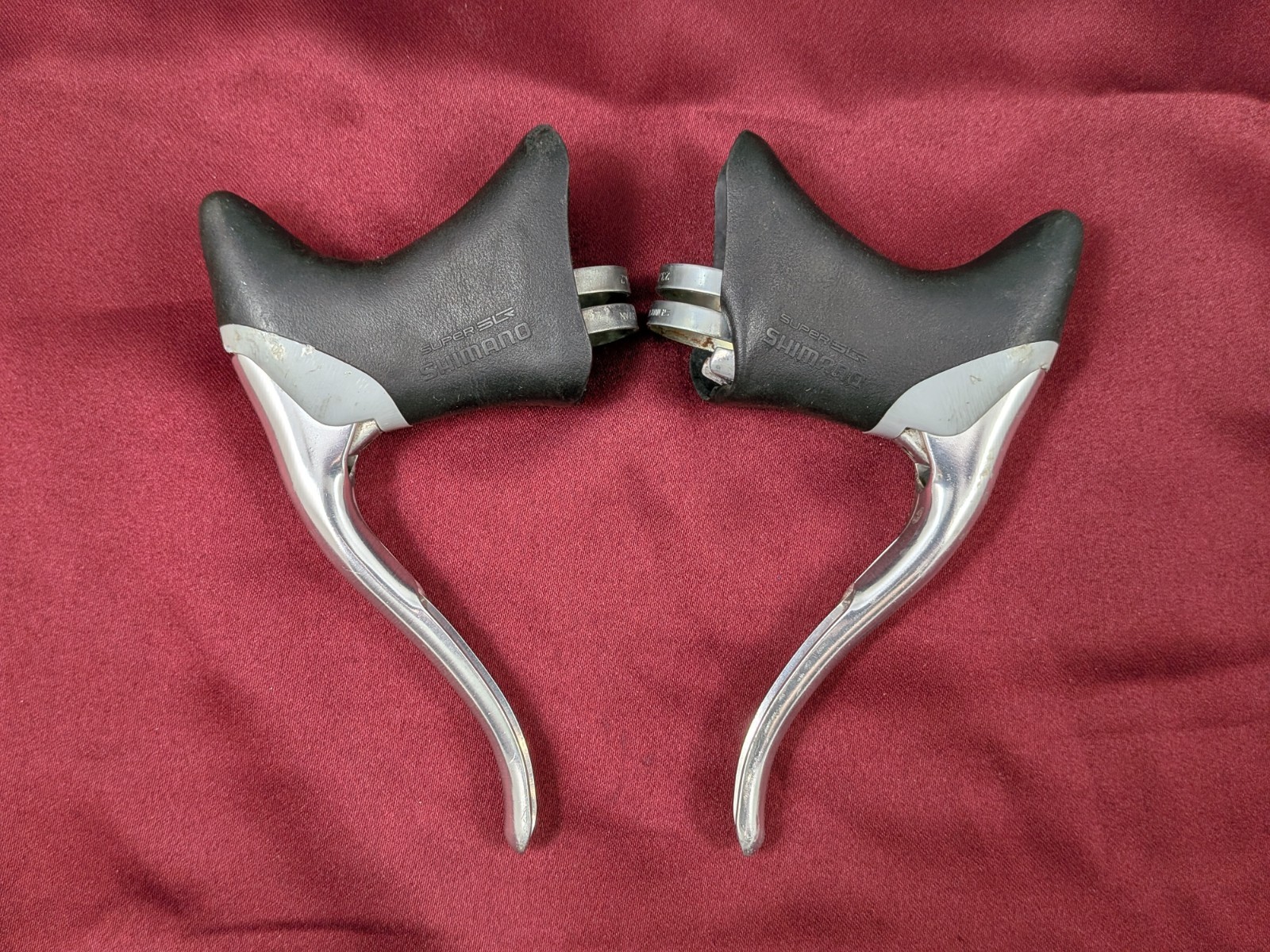 Shimano Super SLR BL-R400 Aero Road Brake Lever Set Silver F&R Black Hoods BL74