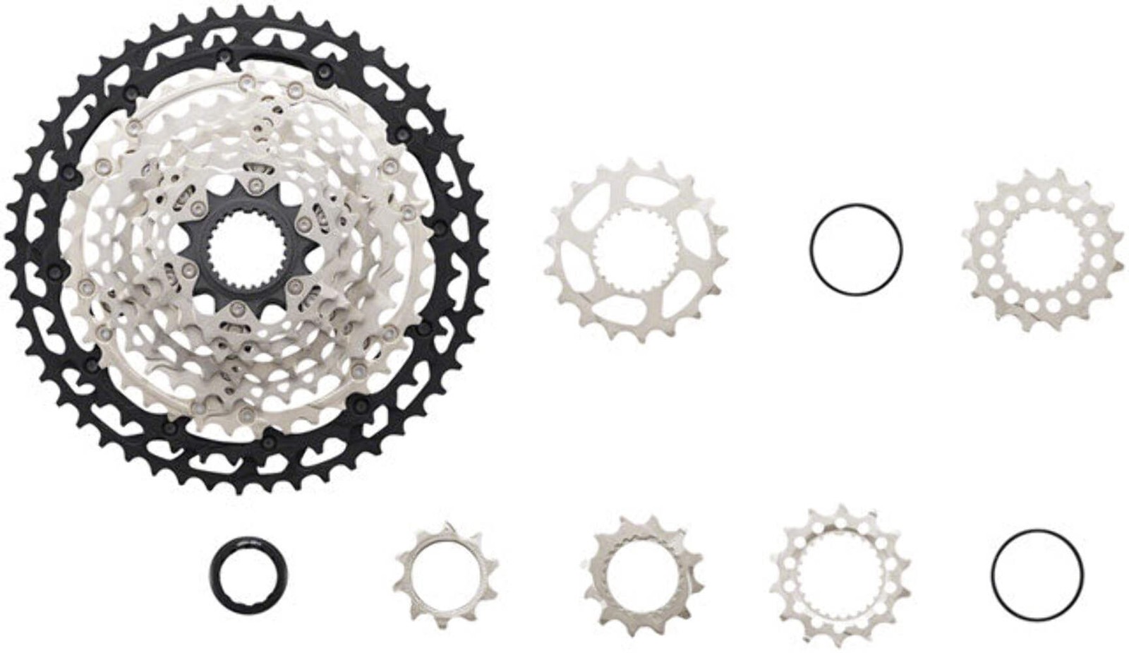 Shimano XT CS-M8100 Cassette – 12-Speed, 10-45t, Silver/Black, Micro Spline