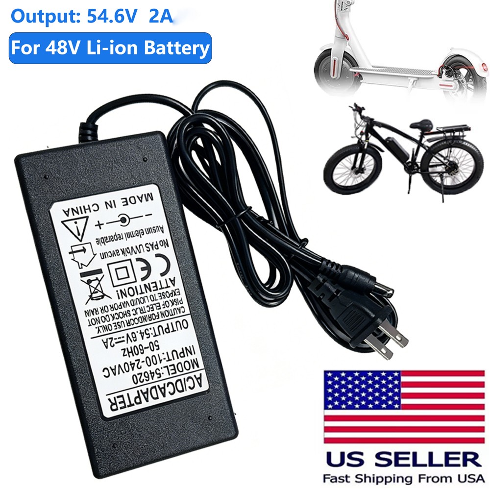 54.6V 2A Power Battery Charger DC 5.5*2.1mm Power Adapter 48V Lithium Battery