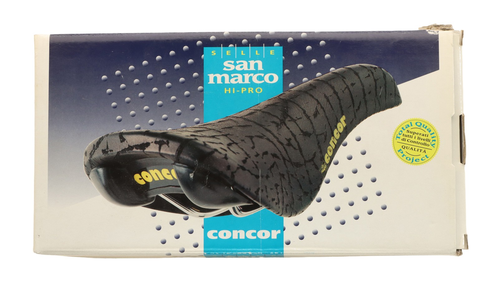Selle San Marco Concor Supercorsa Hi-Pro Saddle Black Patterned Leather NOS NEW