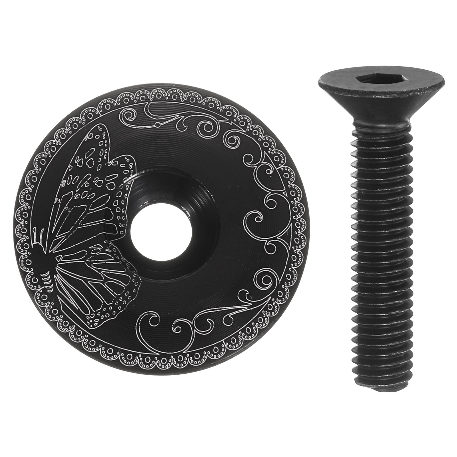 1 1/4″ OD Bicycle Headset Stem Top Cap for MTB Bike Black