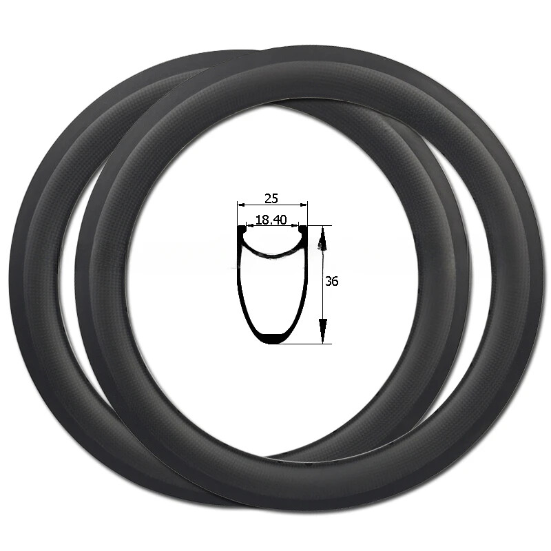 18in355 Carbon Rims U Brake Clincher 36mm Depth 25mm Width Fold Bicycle Unicycle