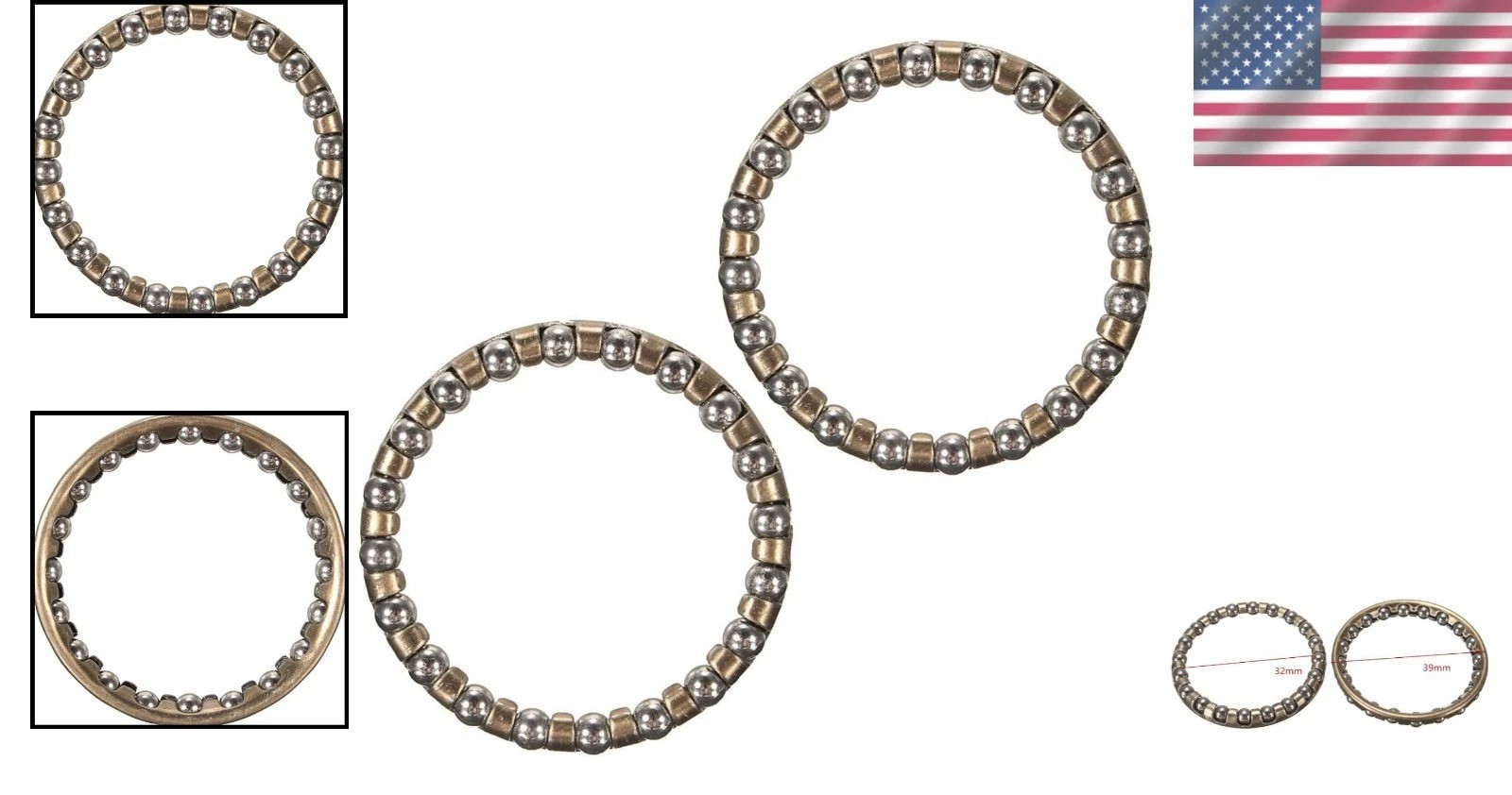 Precision 1 1/8″ Caged Ball Bearings – 2 Pieces for Ultimate Bike Performance