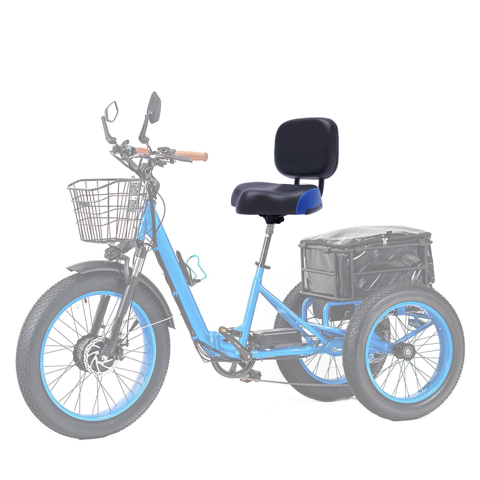 Bike Seats for Wide Adult Tricycle Women Backrest Saddle Bik Seat w/Backrest new