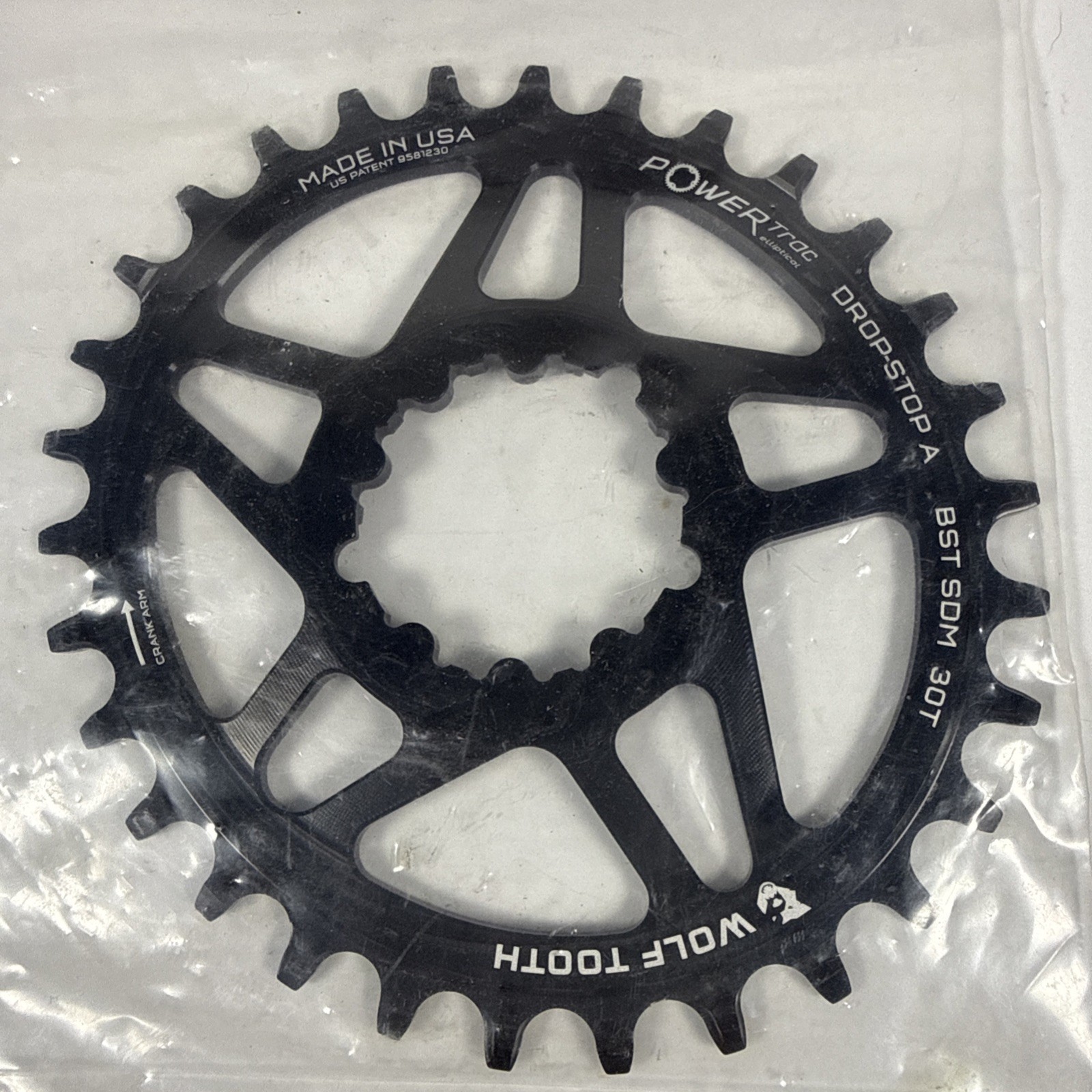 Wolf Tooth Direct Mount Chainring Drop Stop 30t PowerTrac Direct Mount BST SDM