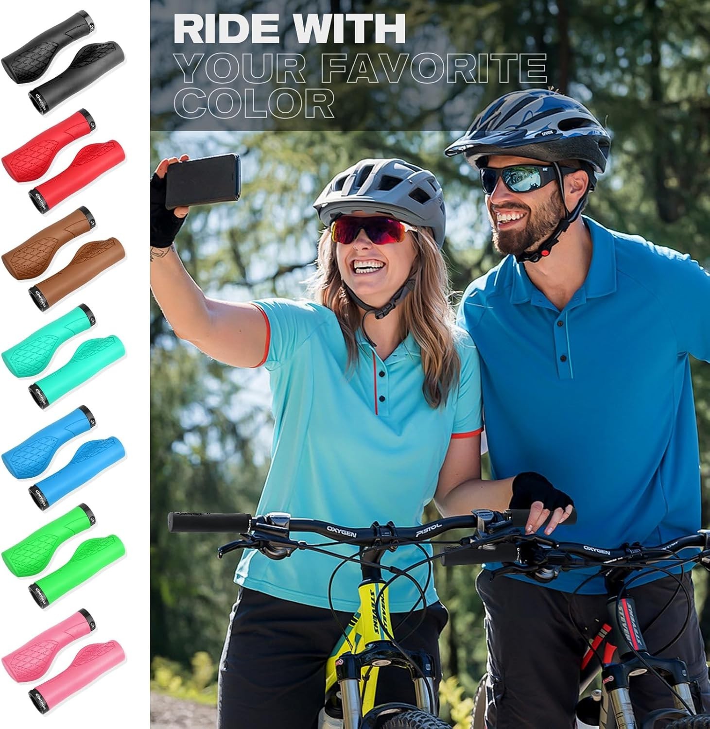 Bike Grips,Ergonomic Bicycle Handlebars Grips Shock Absorbing Dual-Density Si…