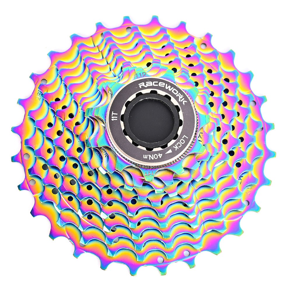 For RACEWORK Road Bike Bicycle 11-Speed Cassette Flywheel W/11-28T 32T Rainbow