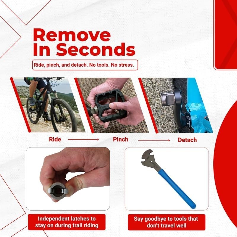 Quick-Release Mountain Bike Pedals | Space-Saving, Durable, Removable E-Bike Ped