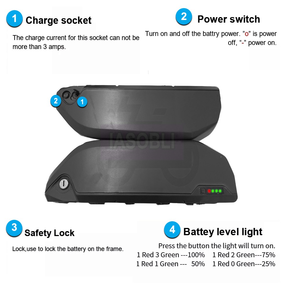 48V 30Ah Jumbo/New Hailong Electric Bike li-ion Lithium Battery For 1000W Motor