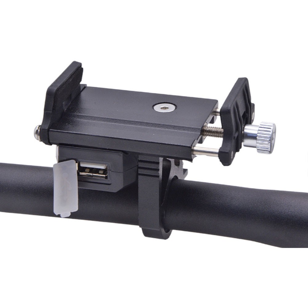 Compact Aluminum Alloy Ebike Phone Mount with USB Charging for Motorcycle