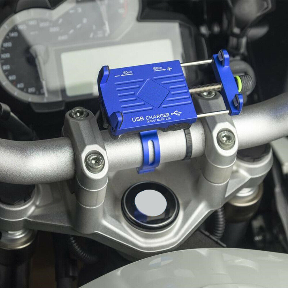 Motorcycle Bike ATV Cell Phone GPS Handlebar Mirror Mount Holder USB Charger