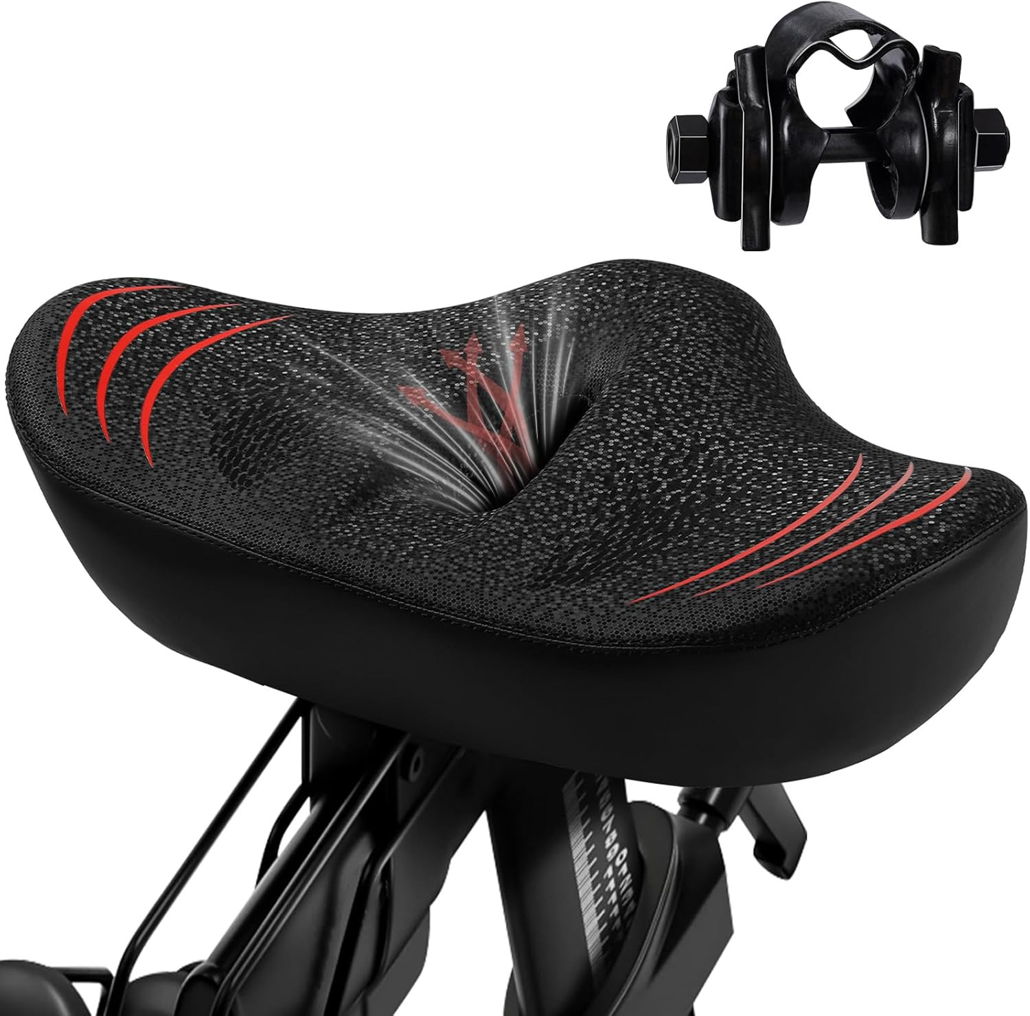 Upgrade Oversize Bike Seat for Men Women, Extra Wide Noseless Bicycle Seat Cushi