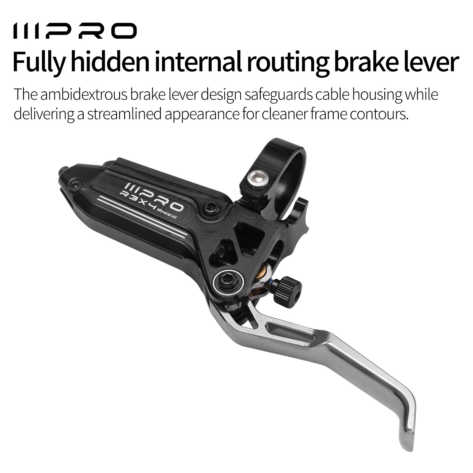 IIIPRO R3X4 MTB Bike Hydraulic Disc Brake Set 4-Pistons Front&Rear 880/1700mm