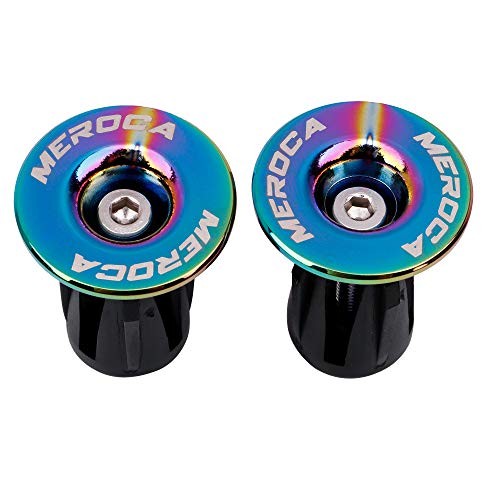 1 Pair Aluminum Bike Handlebar End Plugs, Expanding Locking Bar End Caps Blue
