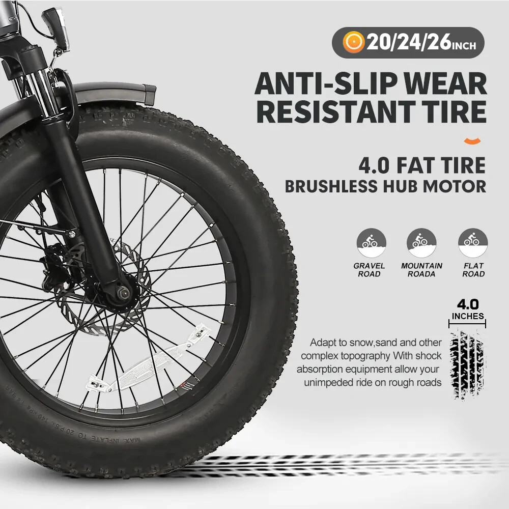 48V 1500W 4.0 Fat Tire Snow Bike Ebike Rear Cassette Hub Motor Wheel Kit