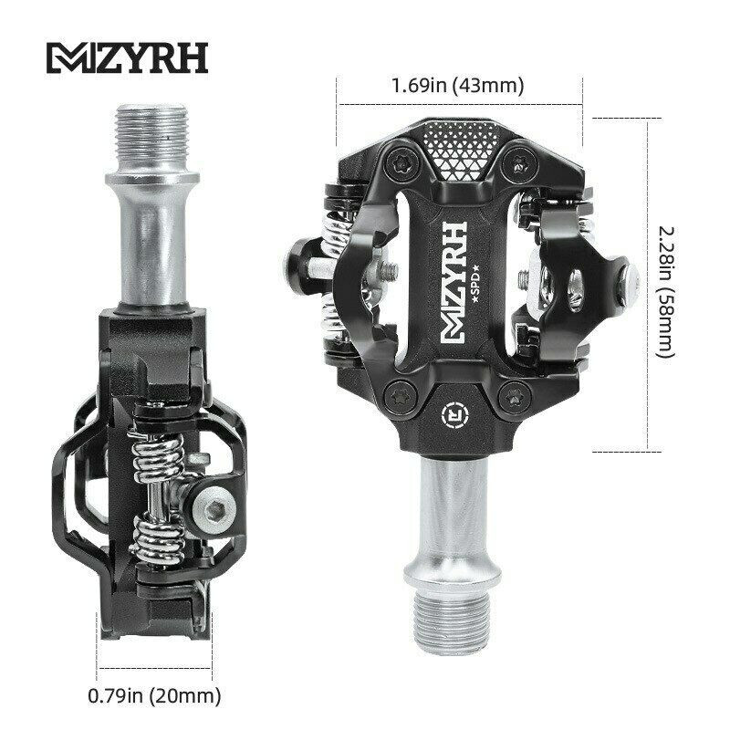 MZYRH 9/16″ Bicycle SPD Self-locking Pedals MTB Bike 3 Sealed Bearing Pedals
