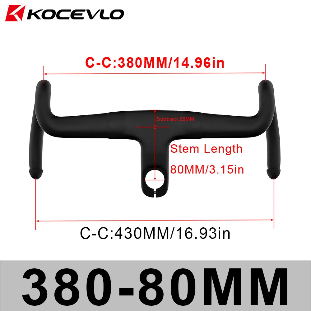 Gravel Bike Carbon Integrated Handlebar for 28.6mm Fork with Spacers 18 Degrees